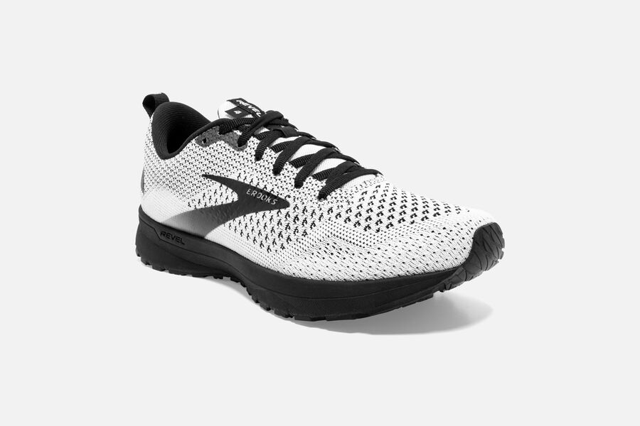 Revel 4 Road Brooks Running Shoes NZ Womens - White/Black - CRJDTO-732